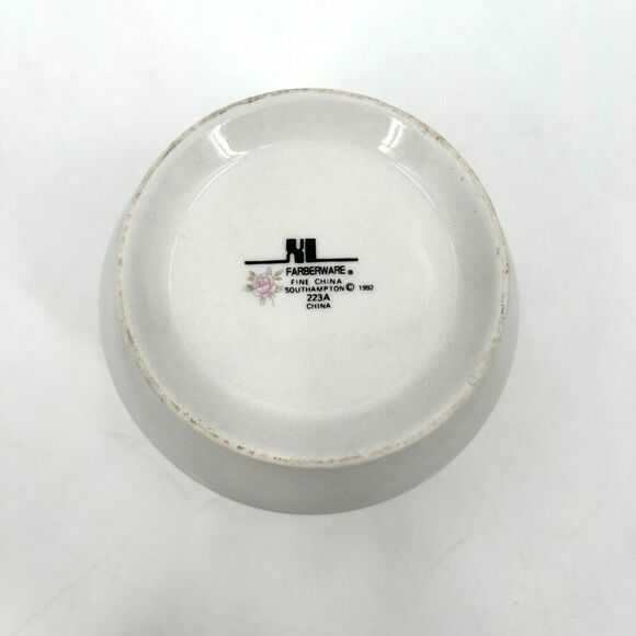 FARBERWARE Vintage 1992 Fine China White Floral Southampton Sugar Bowl 3.5" - Picture 5 of 7